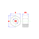 Zeskantmoer zwart DIN934 M8 (12st)