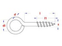 Schroefogen messing 3.2x20mm (3st)