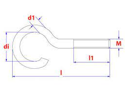 Metrische schroefhaken M5x50mm (3st)