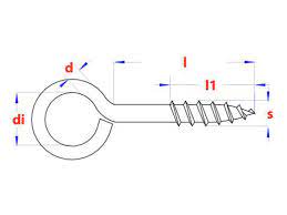 Schroefogen messing 3.0x12mm (5st)