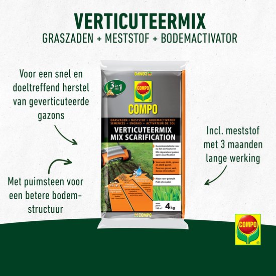 Compo verticuteermix - gazonherstelmix 150m² 4kg