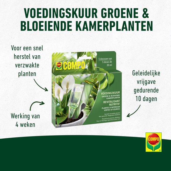 Compo herstelkeur voor kamerplanten 5x 30ml