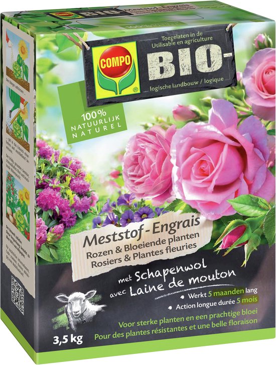 Compo bio meststof rozen & bloeiende planten 3,5kg