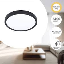 Eglo Fueva 5 LED opbouwarmatuur 285mm zwart + sensor 2400lm 3000K