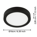 Eglo Fueva 5 opbouwarmatuur 160mm zwart 3000K IP44