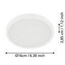 Eglo Fueva 5 opbouw 160mm wit 3000K IP44