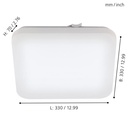 Eglo Frania LED wand/plafondlamp 330x330mm wit 1600lm 3000K