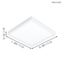 Eglo Fueva 5 LED opbouw 285x285mm wit IP44 2400lm 3000K