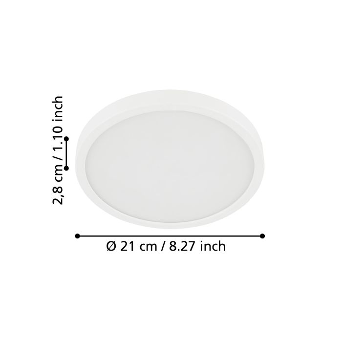 Eglo Fueva 5 opbouw 210mm wit 2000lm IP44