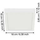 Eglo Fueva 5 opbouw 160x160mm wit 3000K IP44