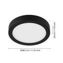 EgloFueva 5 LED opbouwarmatuur 285mm zwart + sensor 2400lm 3000K
