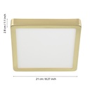 Eglo Fueva 5 LED opbouwarmatuur 210x210mm geel-koper geborst. 2000lm 3000K