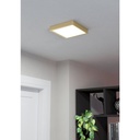 Eglo Fueva 5 LED opbouwarmatuur 210x210mm geel-koper geborst. 2000lm 3000K