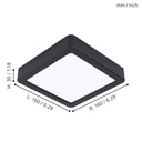 Eglo Fueva 5 opbouwarmatuur 160x160mm zwart 1350lm 3000K
