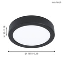Eglo Fueva 5 opbouwarmatuur 160mm zwart 1350lm 3000K