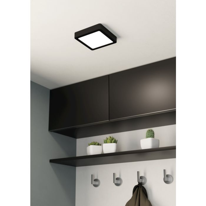 Eglo Fueva 5 opbouwarmatuur 160x160mm zwart dimbaar 1350lm 3000K