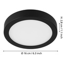 Eglo Fueva 5 opbouwarmatuur 160mm zwart dimbaar 1350lm 3000K