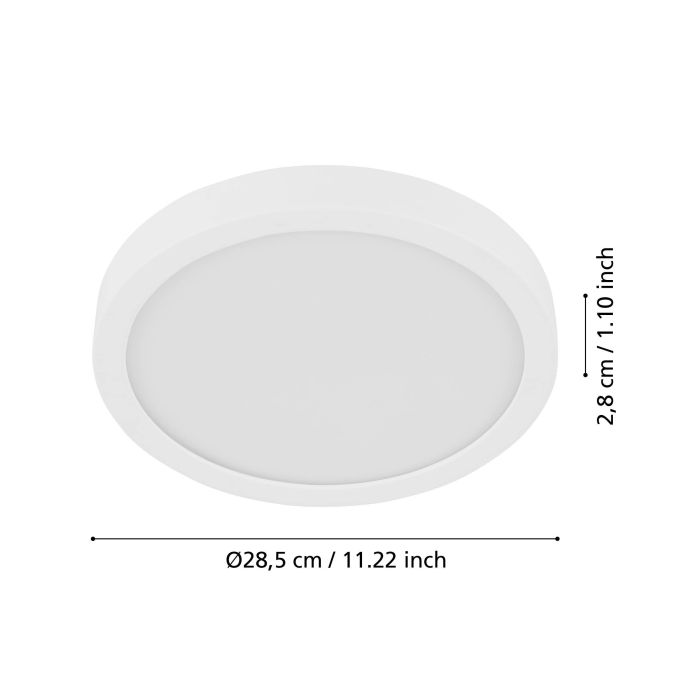 Fueva 5 LED opbouw 285mm wit + sensor 2400lm 3000K