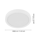 Fueva 5 LED opbouw 285mm wit + sensor 2400lm 3000K