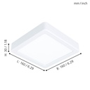 Eglo Fueva 5 opbouwarmatuur 160x160mm wit 1350lm 4000K