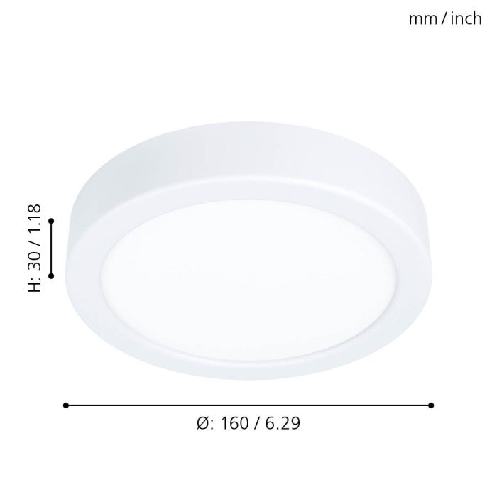 Eglo Fueva 5 opbouwarmatuur 160mm wit 1350lm 4000K