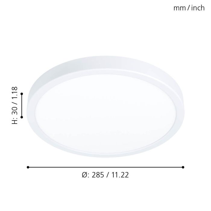 Eglo Fueva 5 LED opbouwarmatuur 285mm wit 2500lm 4000K