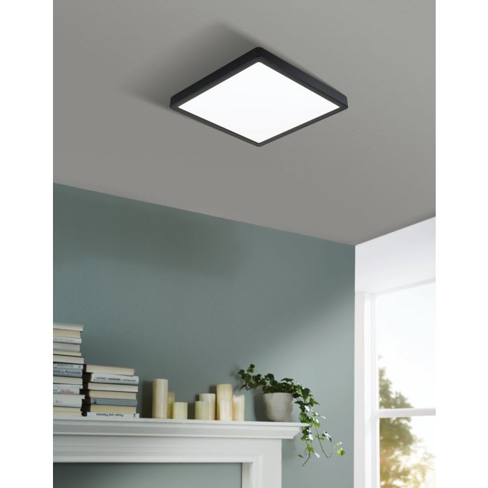 Eglo Fueva 5 LED opbouwarmatuur 285x285mm zwart 2300lm 3000K