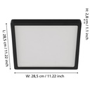 Eglo Fueva 5 LED opbouwarmatuur 285x285mm zwart dimbaar 2400lm 3000K