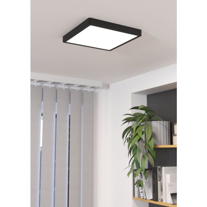 Eglo Fueva 5 LED opbouwarmatuur 285x285mm zwart dimbaar 2400lm 3000K