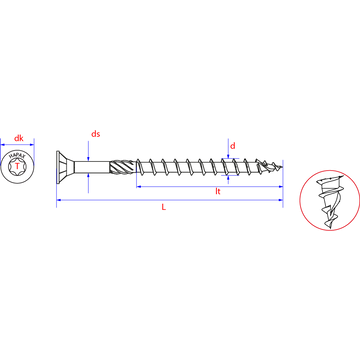 HAPAX CONSTRUCTIESCHROEF VZK-T - 8,0X240 ZN (50ST)
