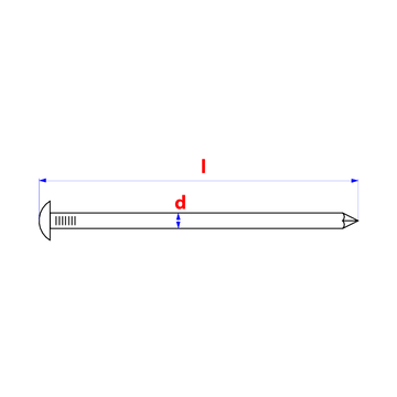 Nagel met bolkop in messing 1.8x30mm