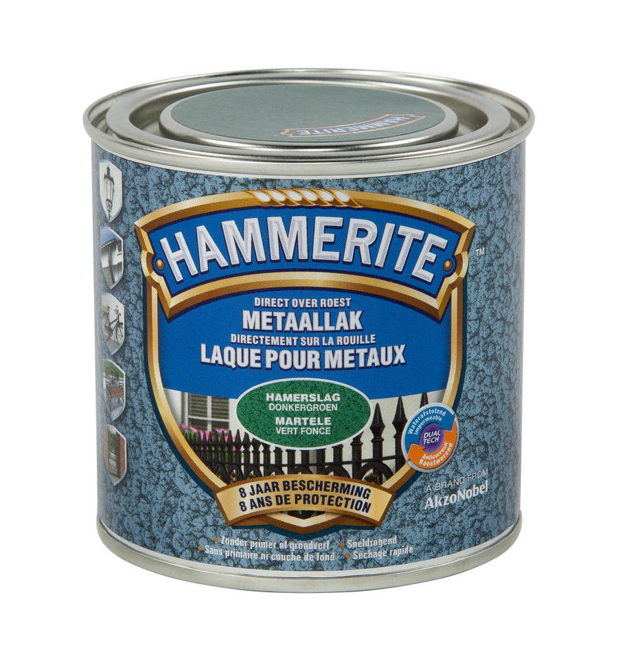 HAMMERITE HAMERSLAGLAK 250ML DONKERGROEN