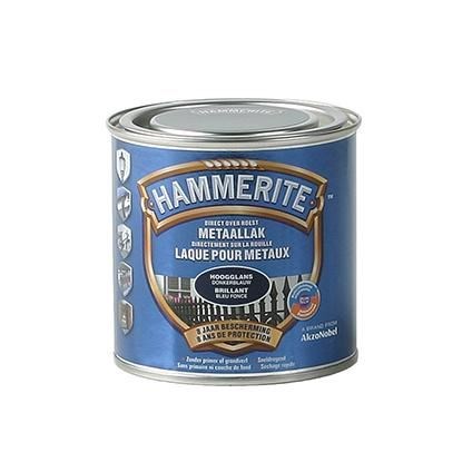 HAMMERITE HOOGGLANSLAK 250ML DONKERBLAUW