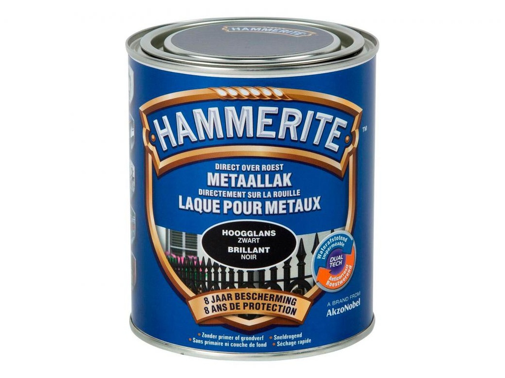Hammerite hoogglanslak zwart 750ml