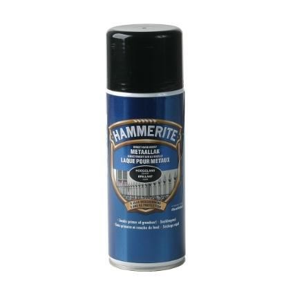 HAMMERITE HOOGGLANSLAK SPRAY 400ML ZWART