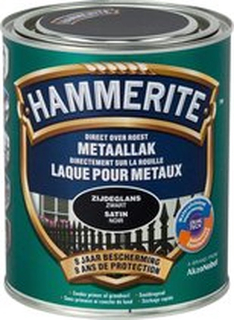 Hammerite metaallak satijnglanslak zwart - 750ml