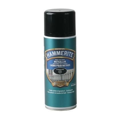 Hammerite spray metaallak satijnglanslak zwart - 400ml