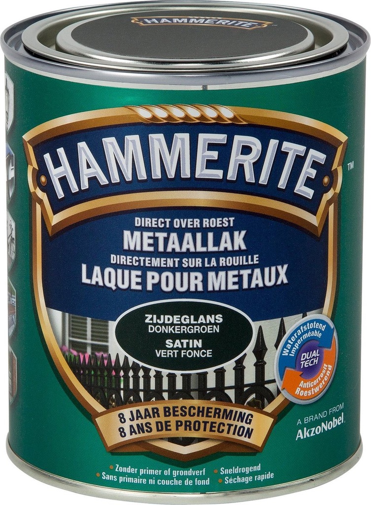 Hammerite metaallak satijnglanslak donker groen - 750ml