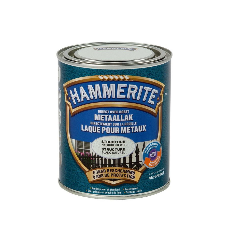 HAMMERITE STRUCTUURMAT LAK NAT WIT 750 ML