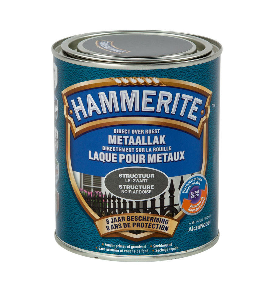 Hammerite structuurmat lak lei zwart 750ml