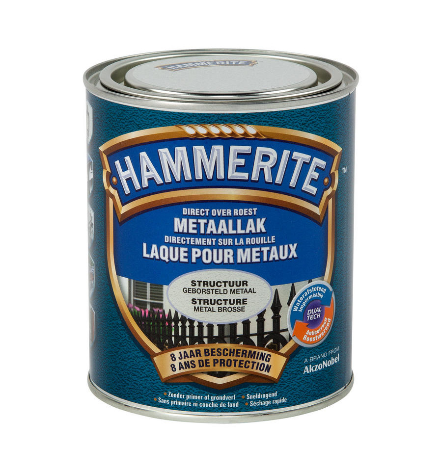 HAMMERITE STRUCTUURMAT LAK GEB METAAL 750 ML