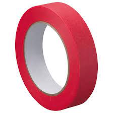 Afplakband UV extra 25MMx50M rood