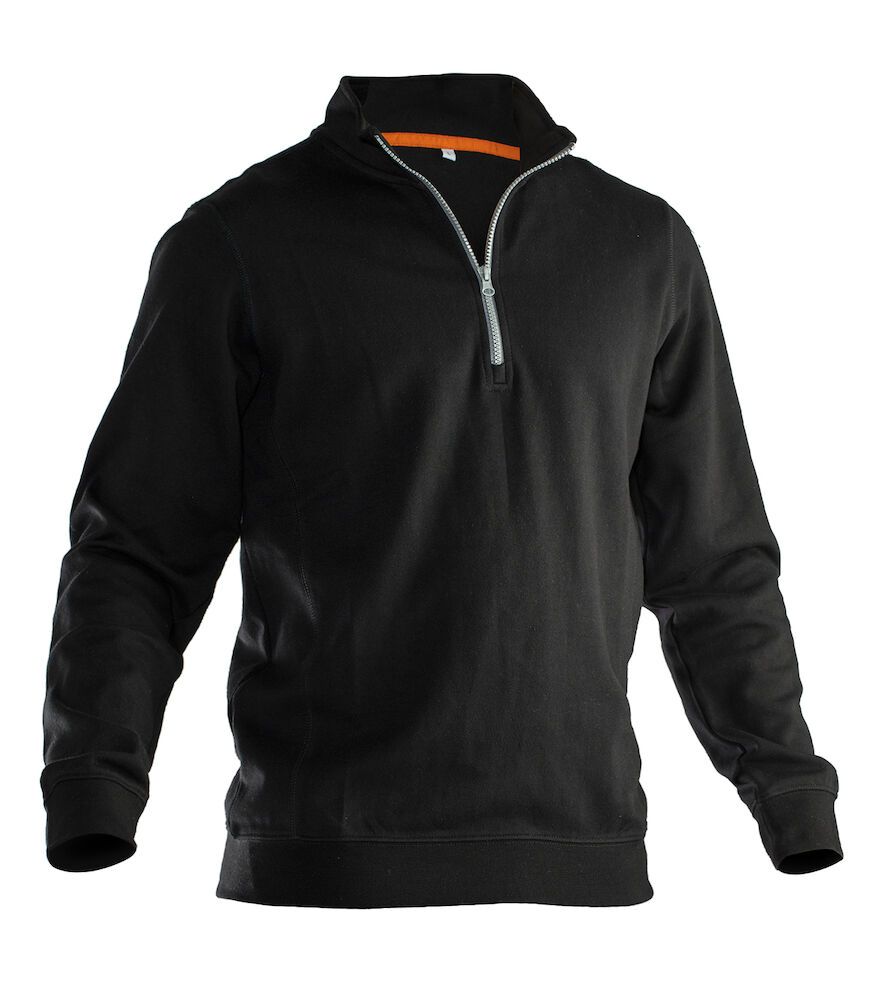 Jobman 5401 halfzip sweatshirt zwart