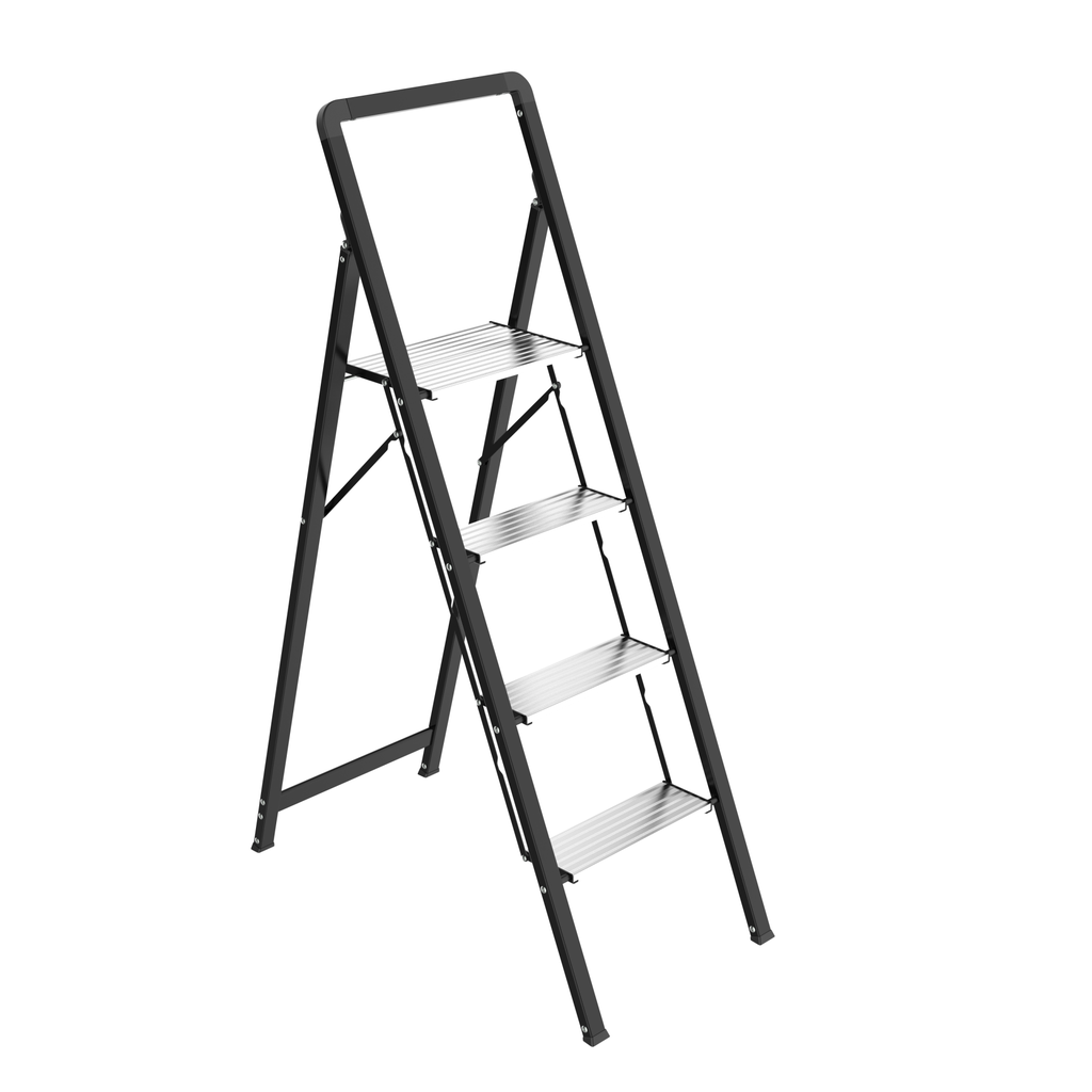 Escalo Ultraslim trapladder 4 treden zwart