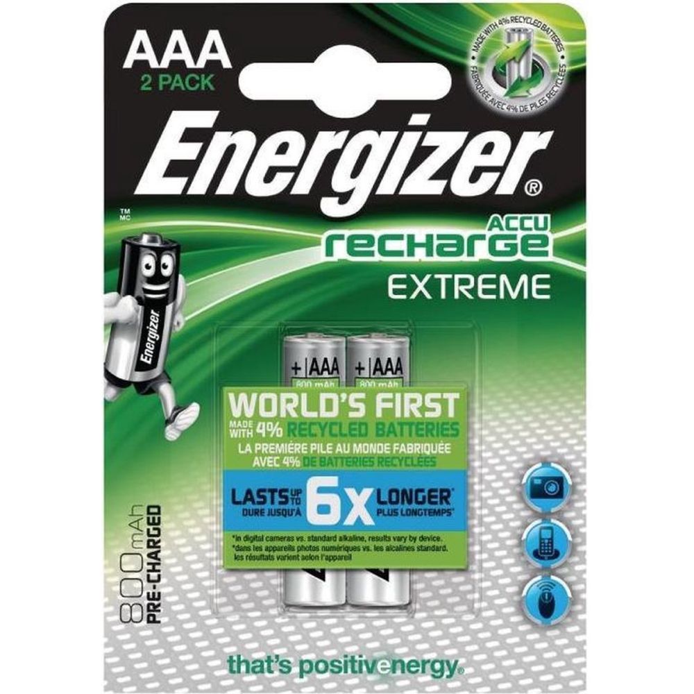 ENERGIZER BATTERIJEN AAA RECHARGE - 800mAh