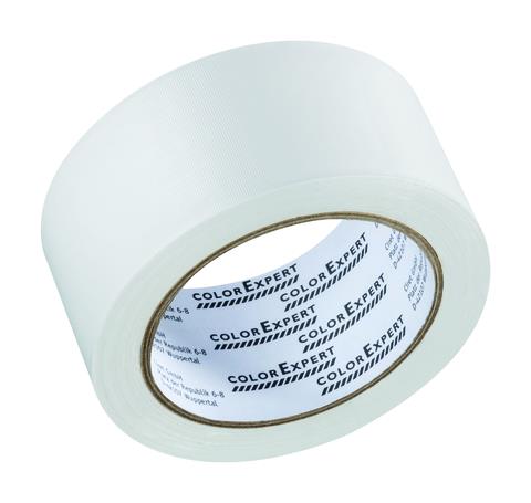 Color Expert PVC tape geribbeld 50mm x 33m wit afscheurbaar