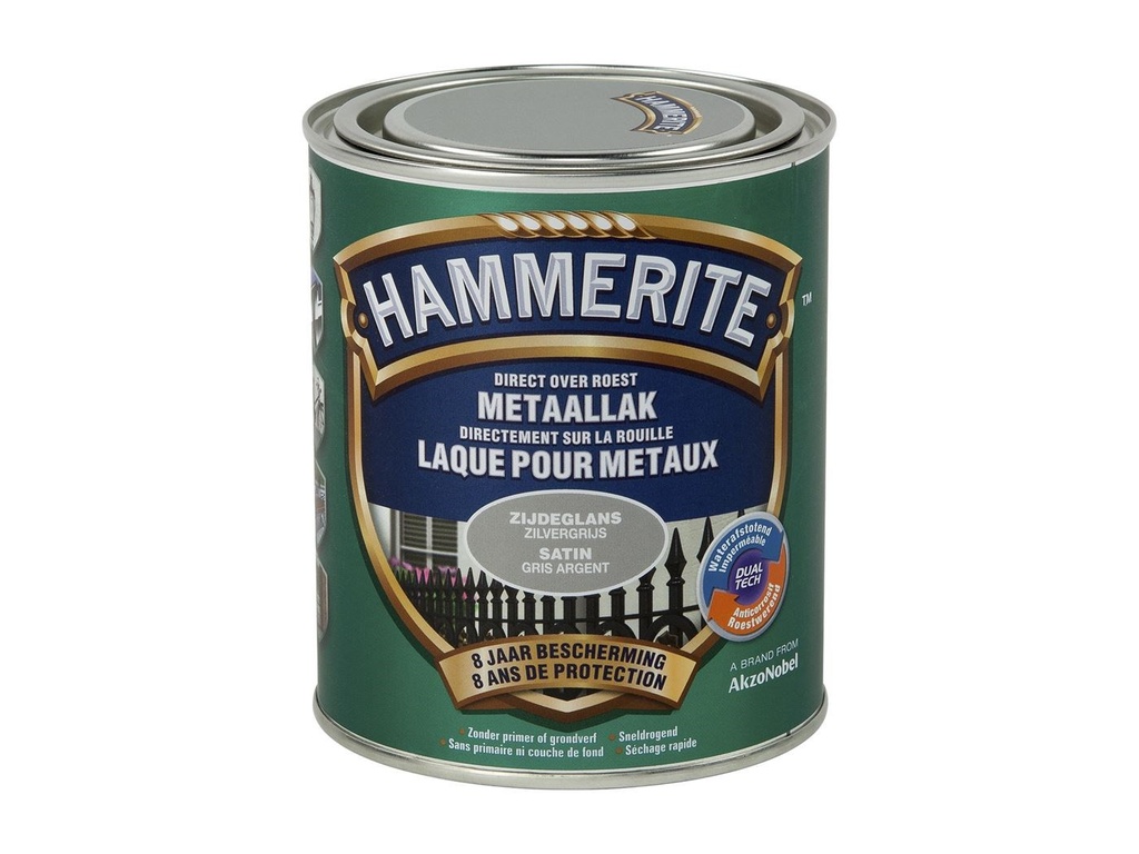 Hammerite metaallak zijdeglanslak zilver grijs 750ml