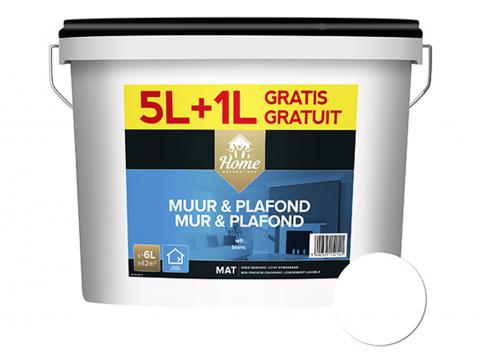 Home decoration muur&plafond wit 5+1L