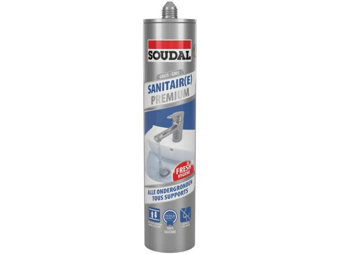 Soudal sanitair premium silicone grijs 300ml