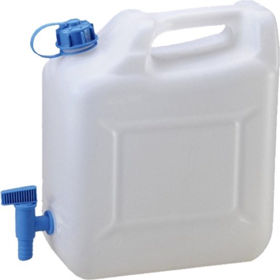 Hünersdorff water jerrycan + kraan wit 10L